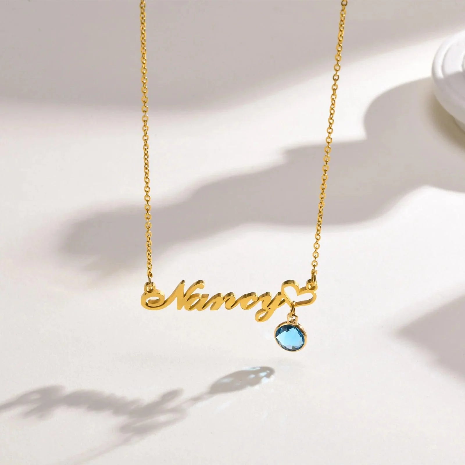 Colar personalizável - Pedra de aniversário - Banho em ouro 18k